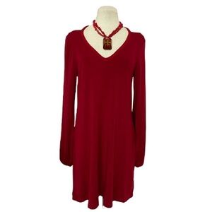 Elegant Red Long Sleeve Dress